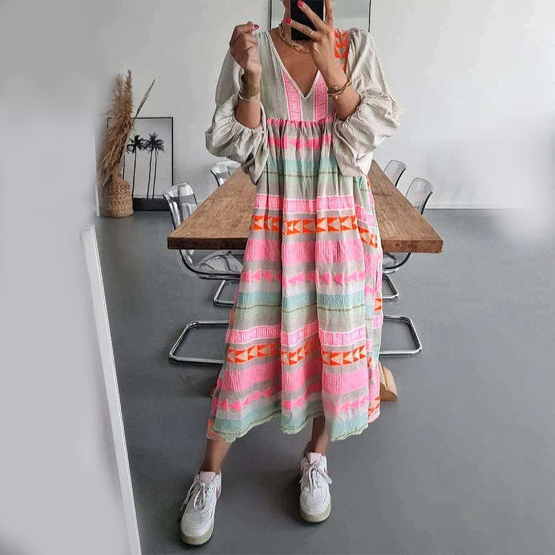 Annalise | Comfortabele Boho Midi-jurk
