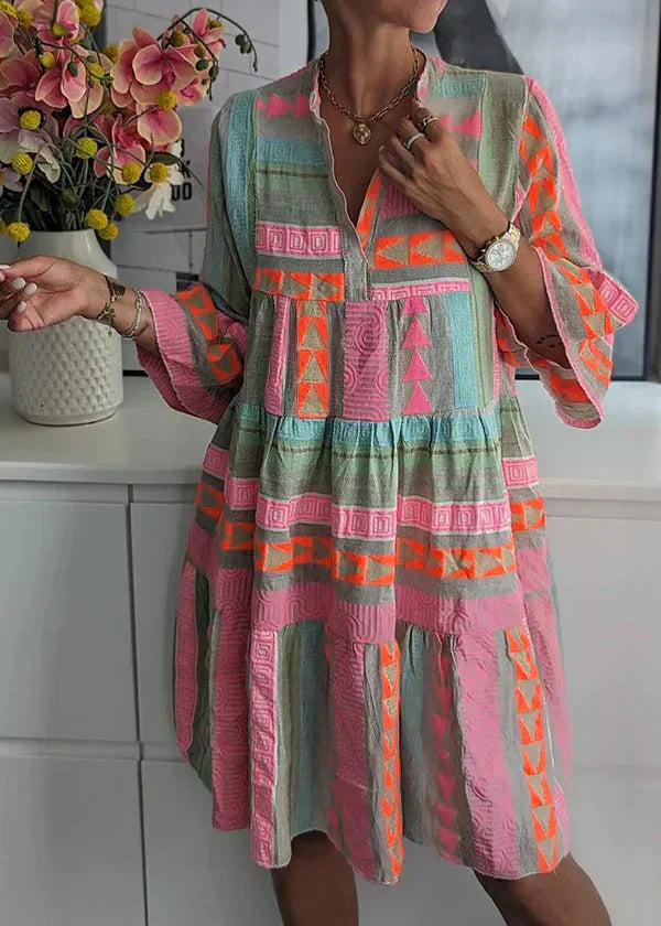 Ava - Chic V-Hals Hennepzomerjurk
