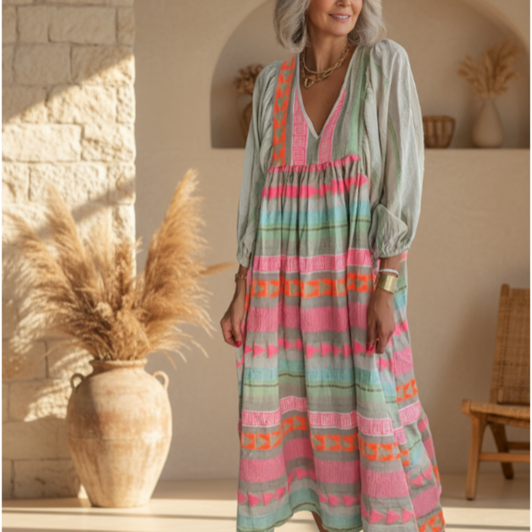 Annalise | Comfortabele Boho Midi-jurk