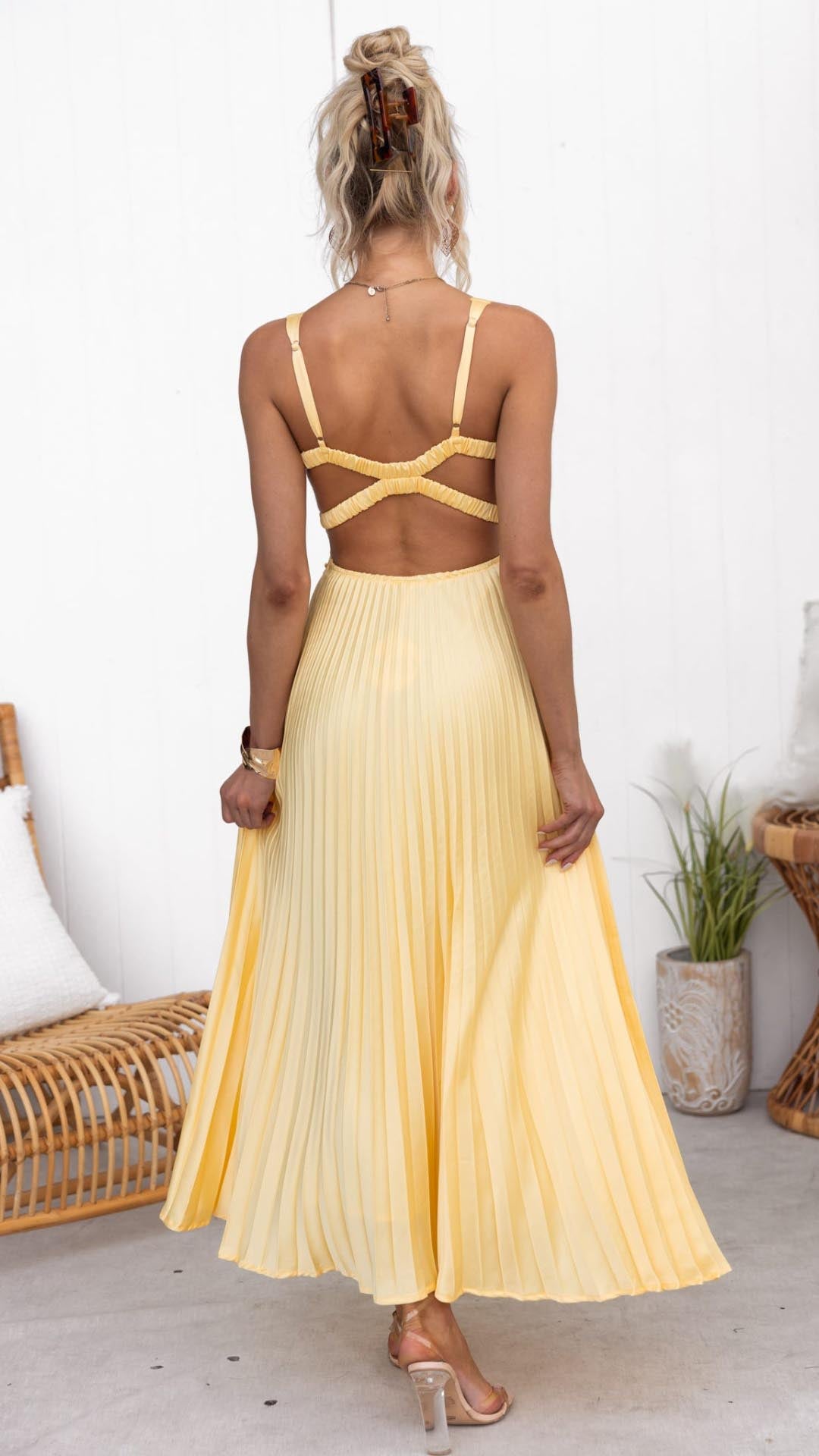 Malka™ | Geplooide V-Hals Maxi Jurk