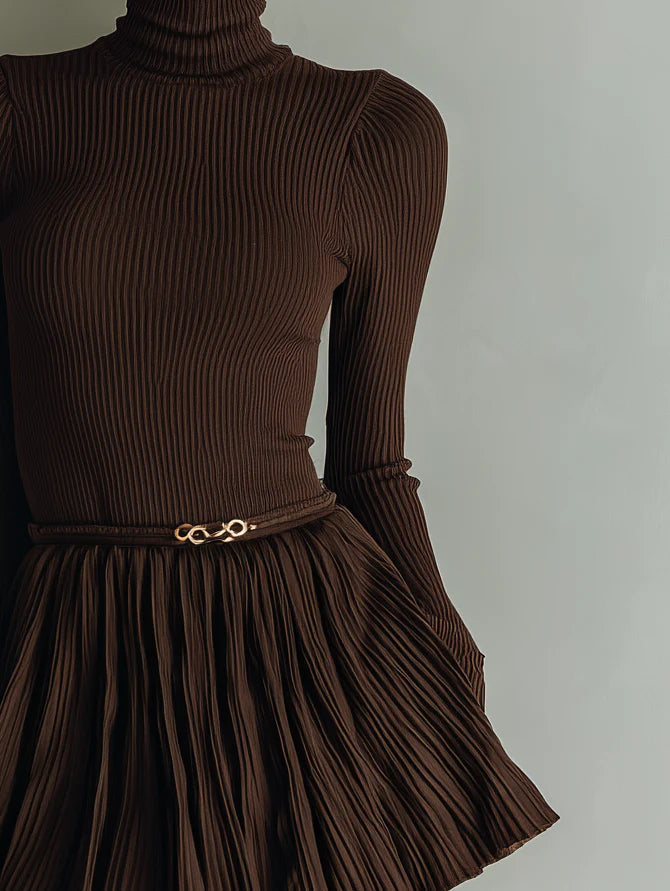 Soline™ | Elegante Bruine Bodycon Jurk