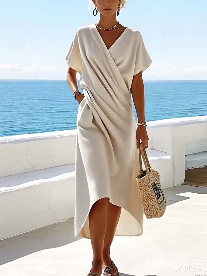 Women'S Loose Solid Color Dress