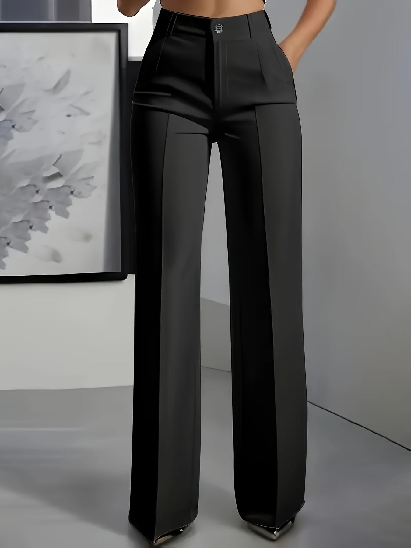Dames hoge taille broek met elastische taille