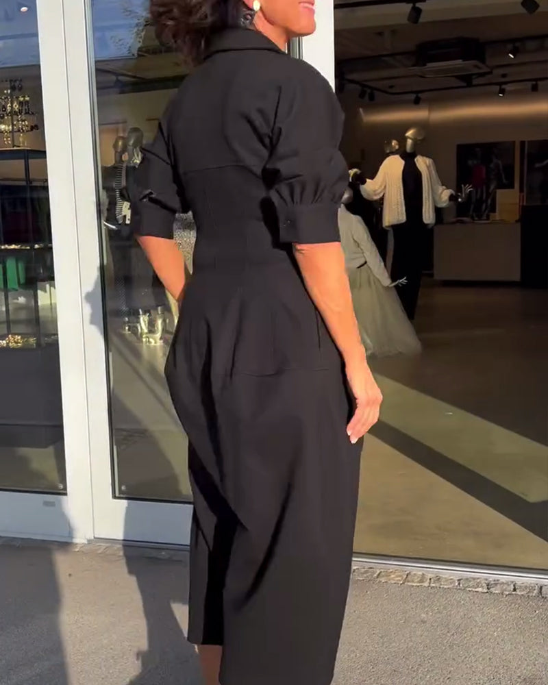 CATERINA | Midi Jurk met Elegante Lijn en Maximale Comfort van Ochtend tot Avond
