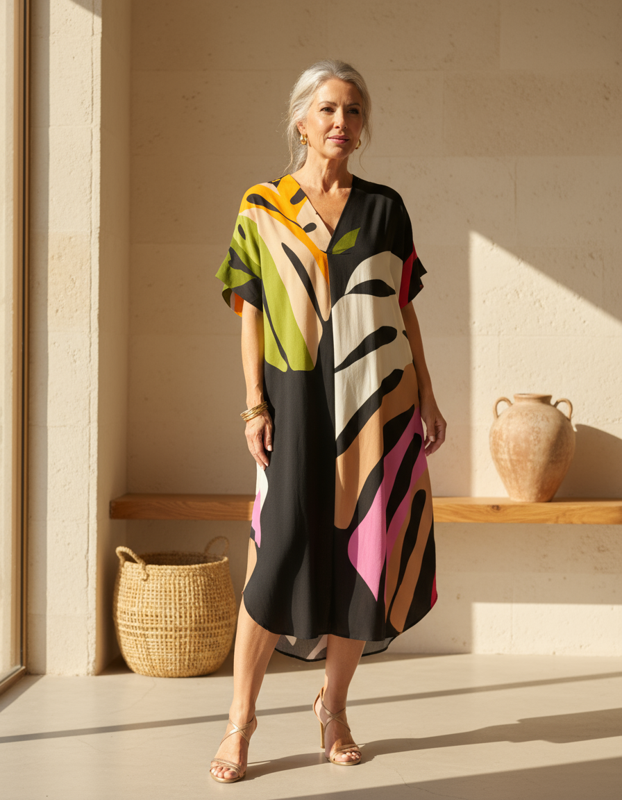 Wynne | Abstract Patroon Jurk