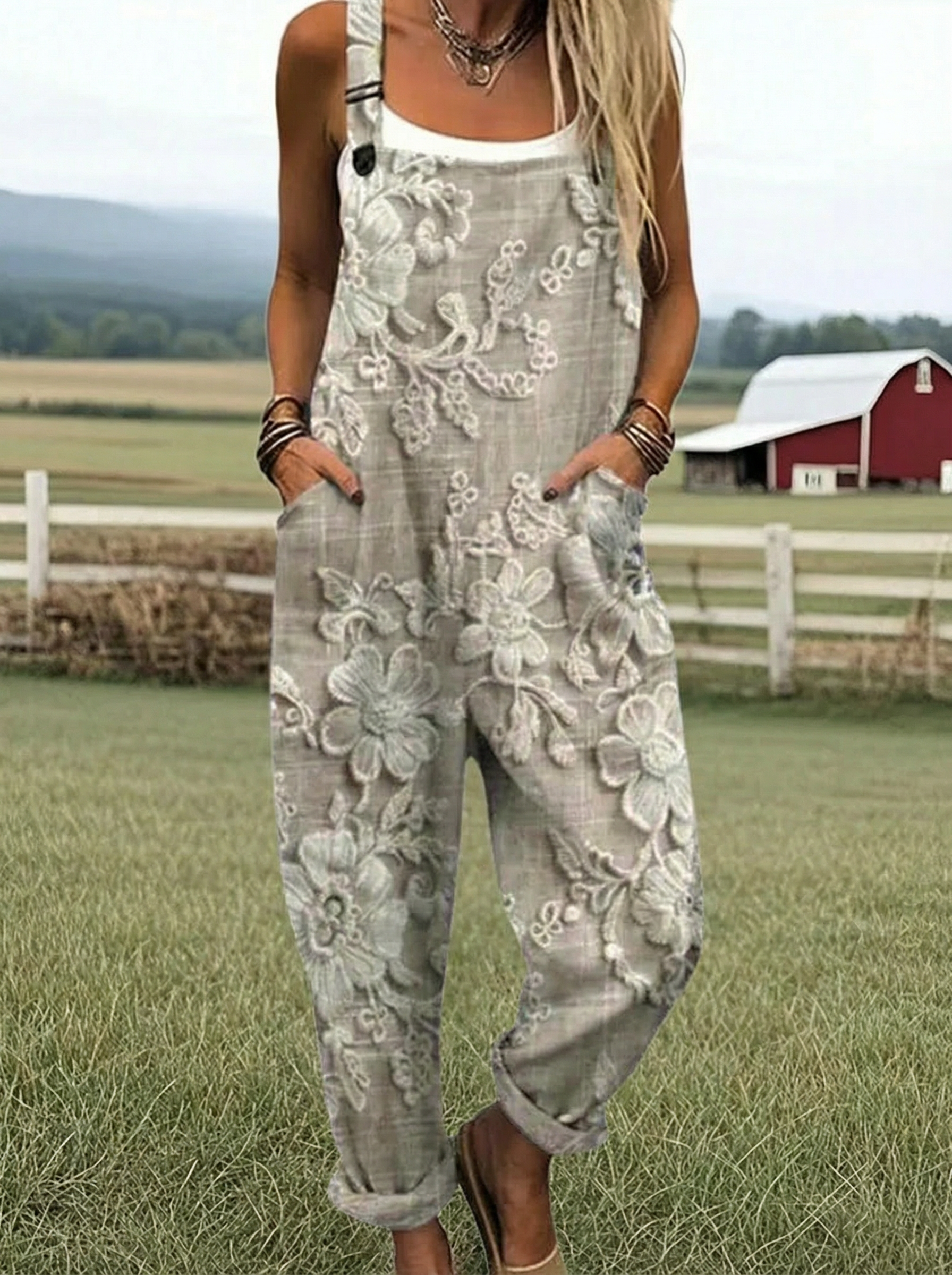 Annelies™ | Elegante Tuin Overall met Print