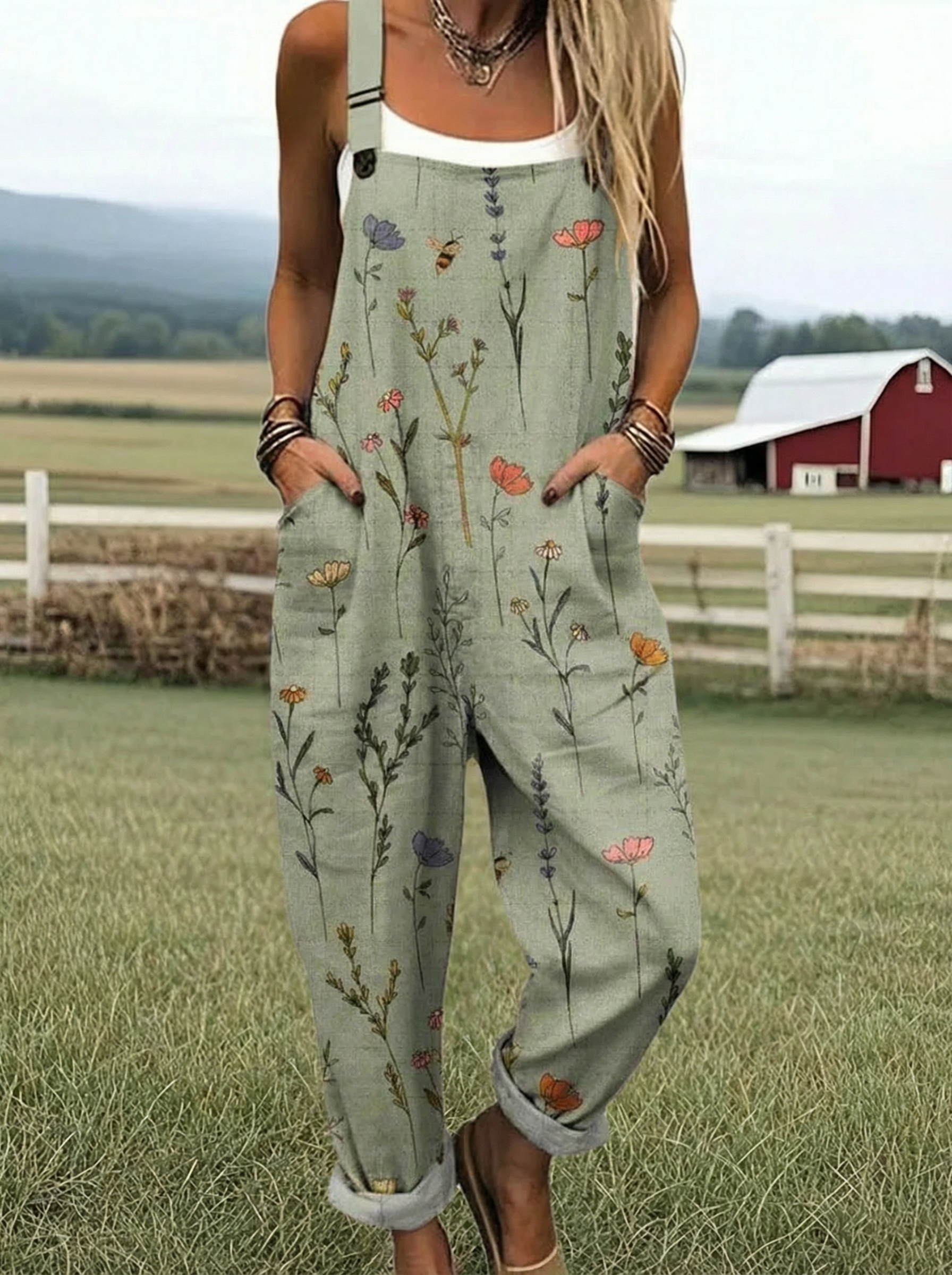 Emma™ | comfortabele tuinoverall met print