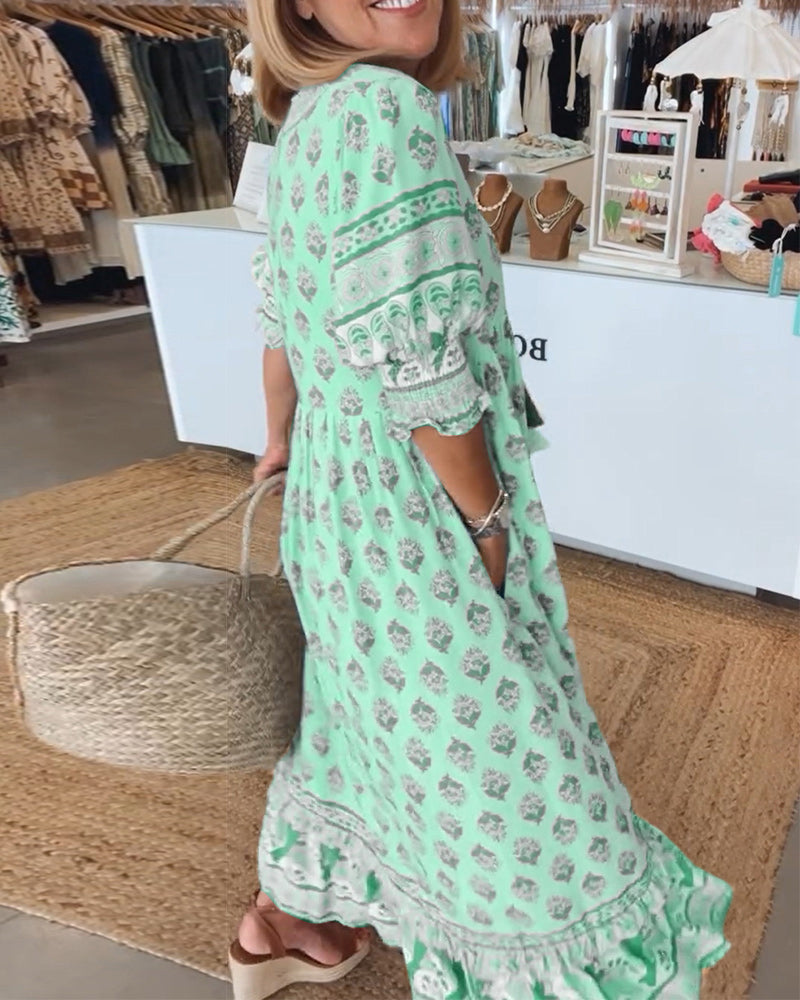 Claudia | Ontspannen Bohemian Midi-jurk