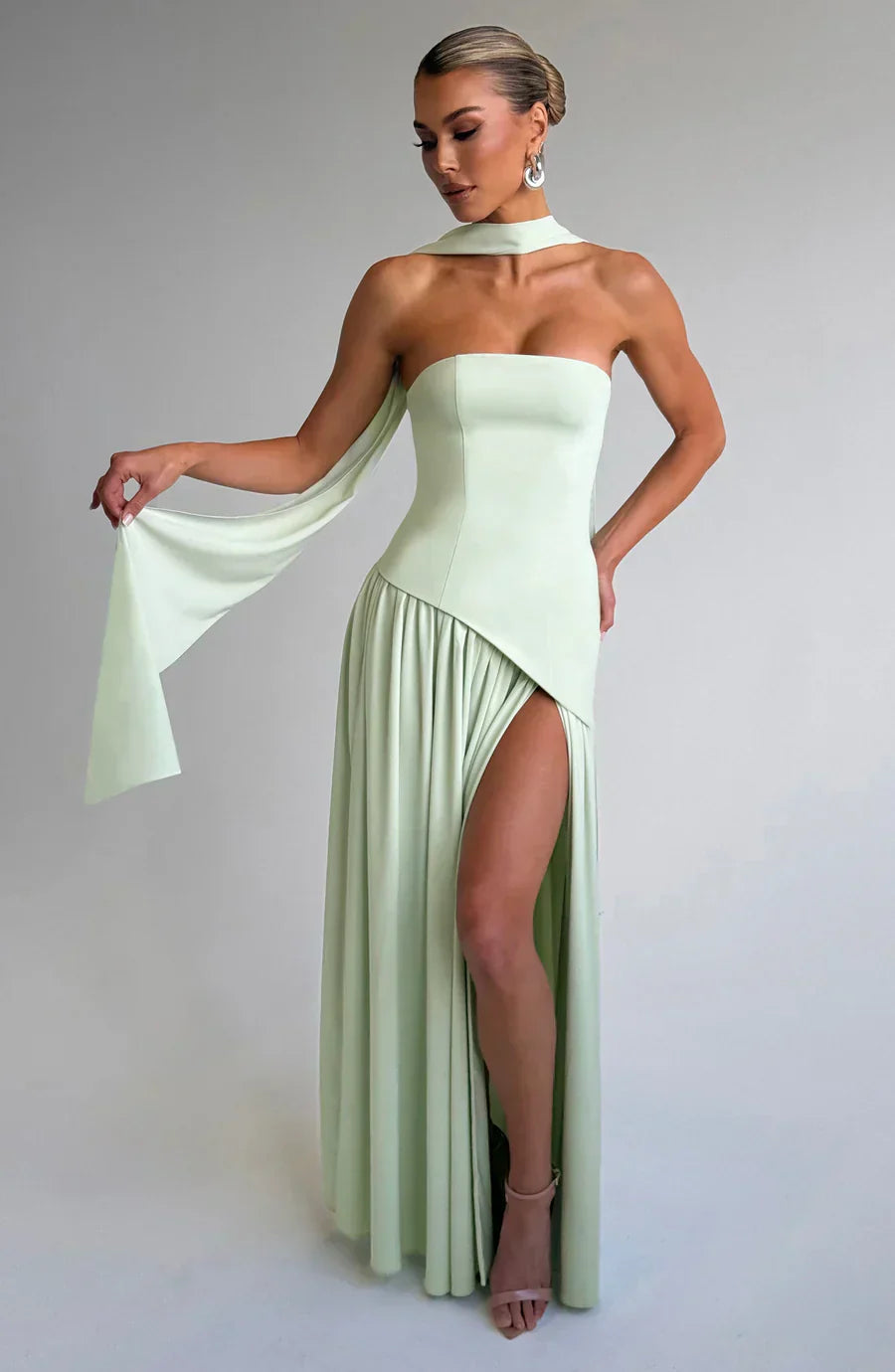 ADRIANA | LANG ASYMMETRISCH JURK MET OPENING