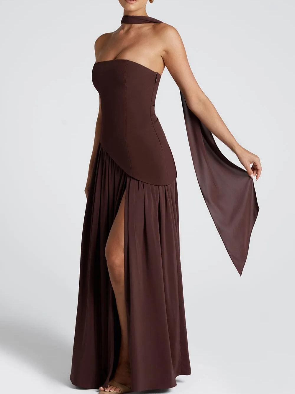 Aurélie™ | Strapless Maxi Jurk met Split