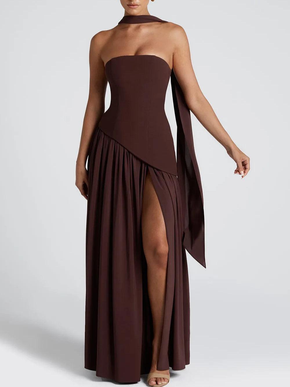Aurélie™ | Strapless Maxi Jurk met Split