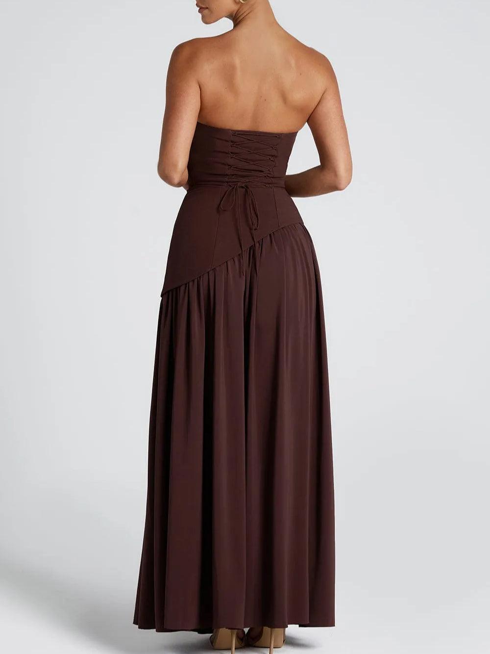 Aurélie™ | Strapless Maxi Jurk met Split