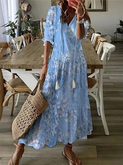 Luna | Boho midi-jurk met kwastjes