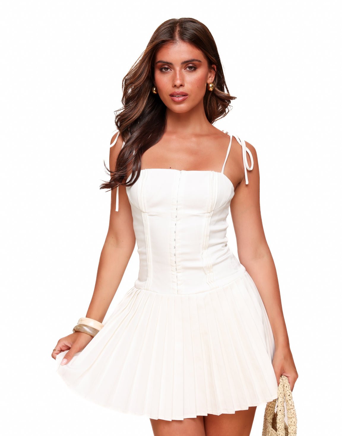MINI CORSET JURK MET PLISSEERROK