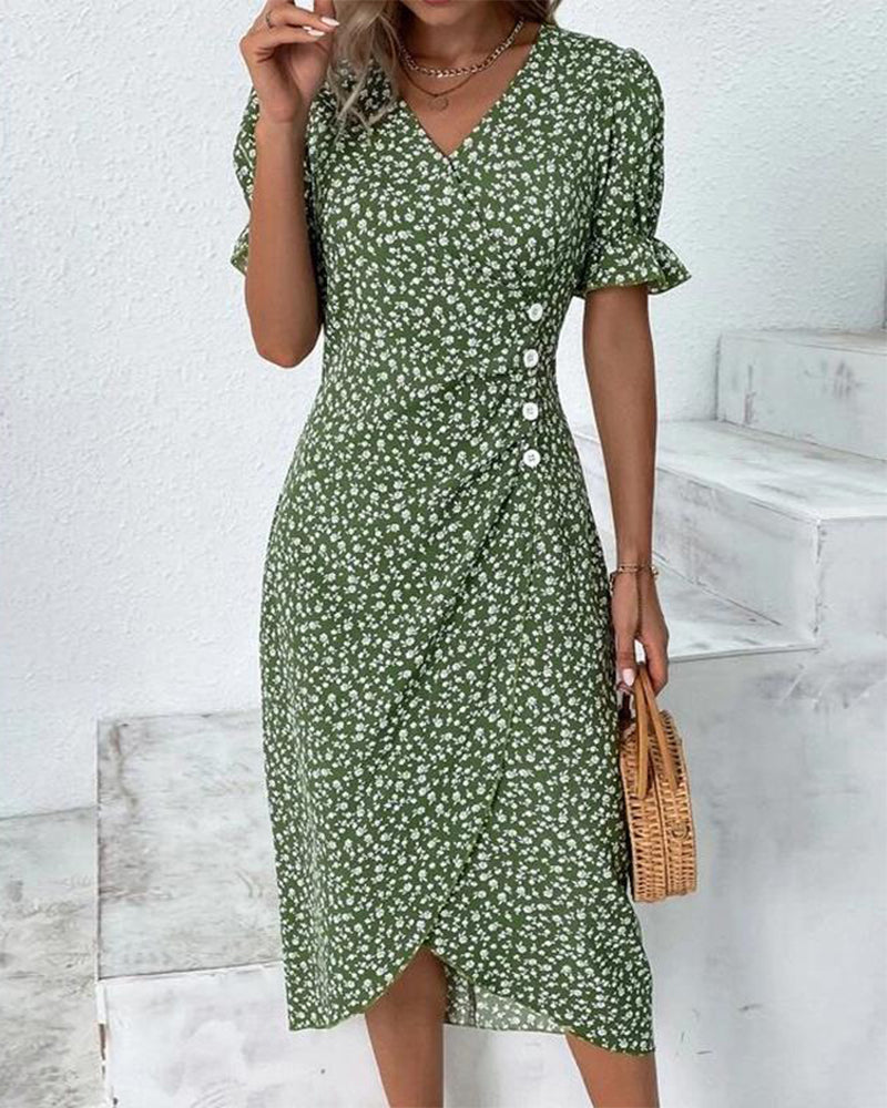 Sophie | Elegante en Comfortabele Midi Jurk met Bloemenprint