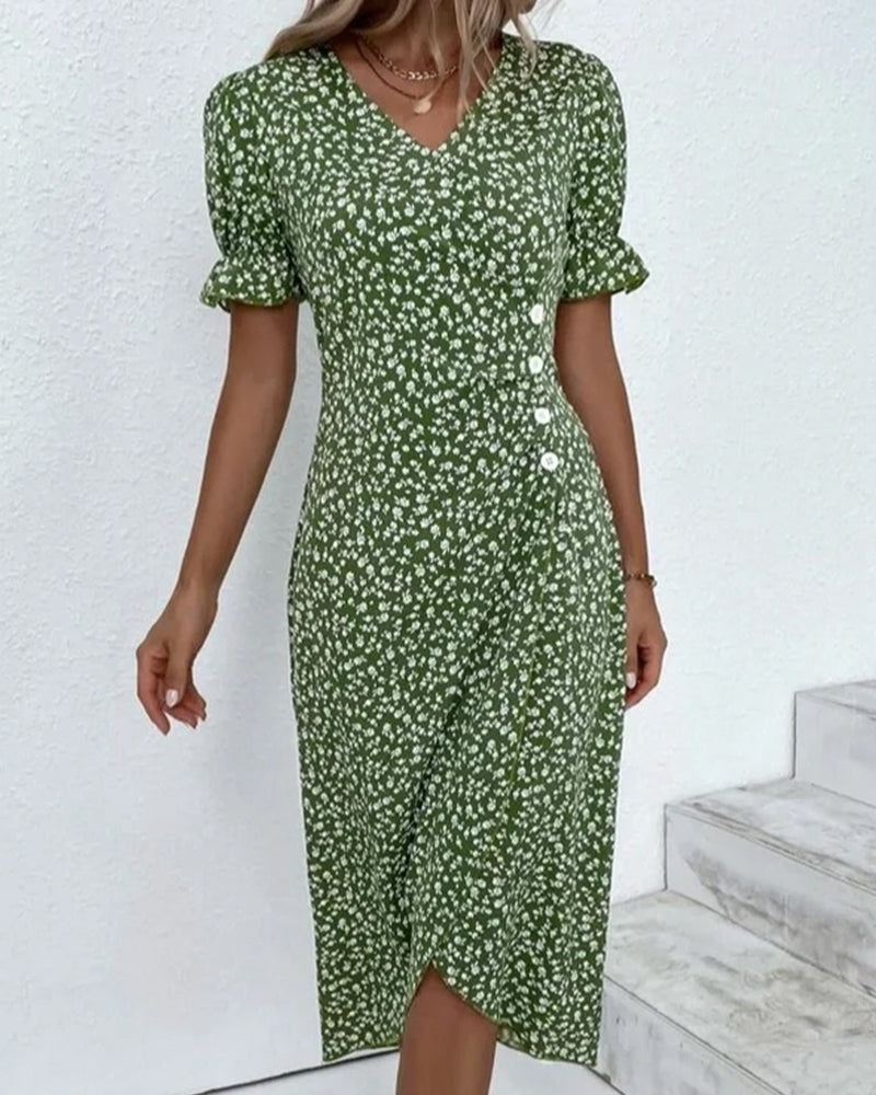 Sophie | Elegante en Comfortabele Midi Jurk met Bloemenprint
