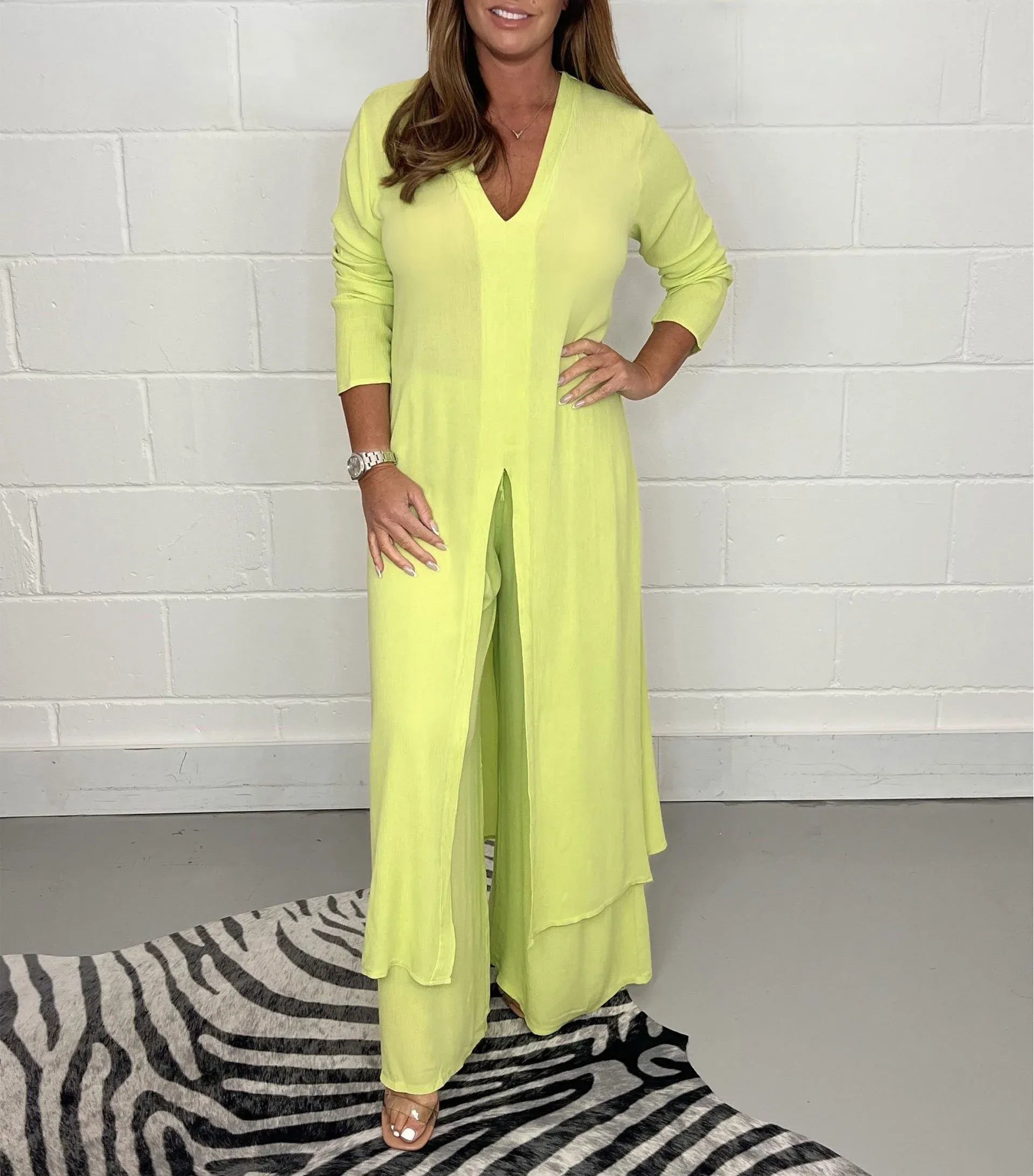 OLIVIA | Luchtig Lente Setje met Wijde Broek en Blouse