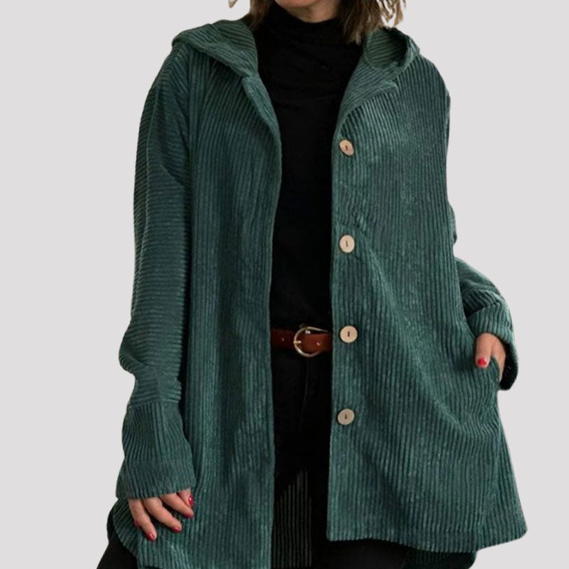 Adriana | Casual velvet hoodie jacket voor het herfstseizoen