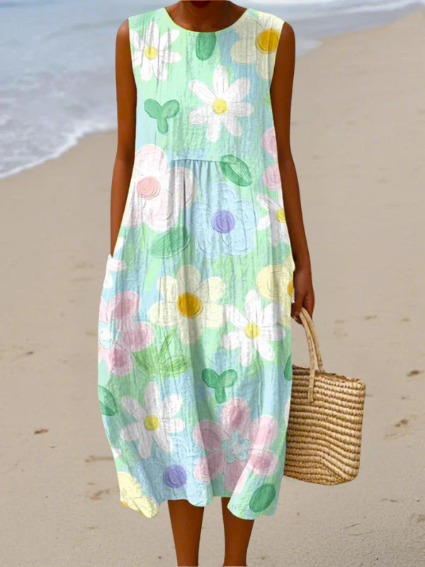 Erin™ midi-jurk met pastelbloemen
