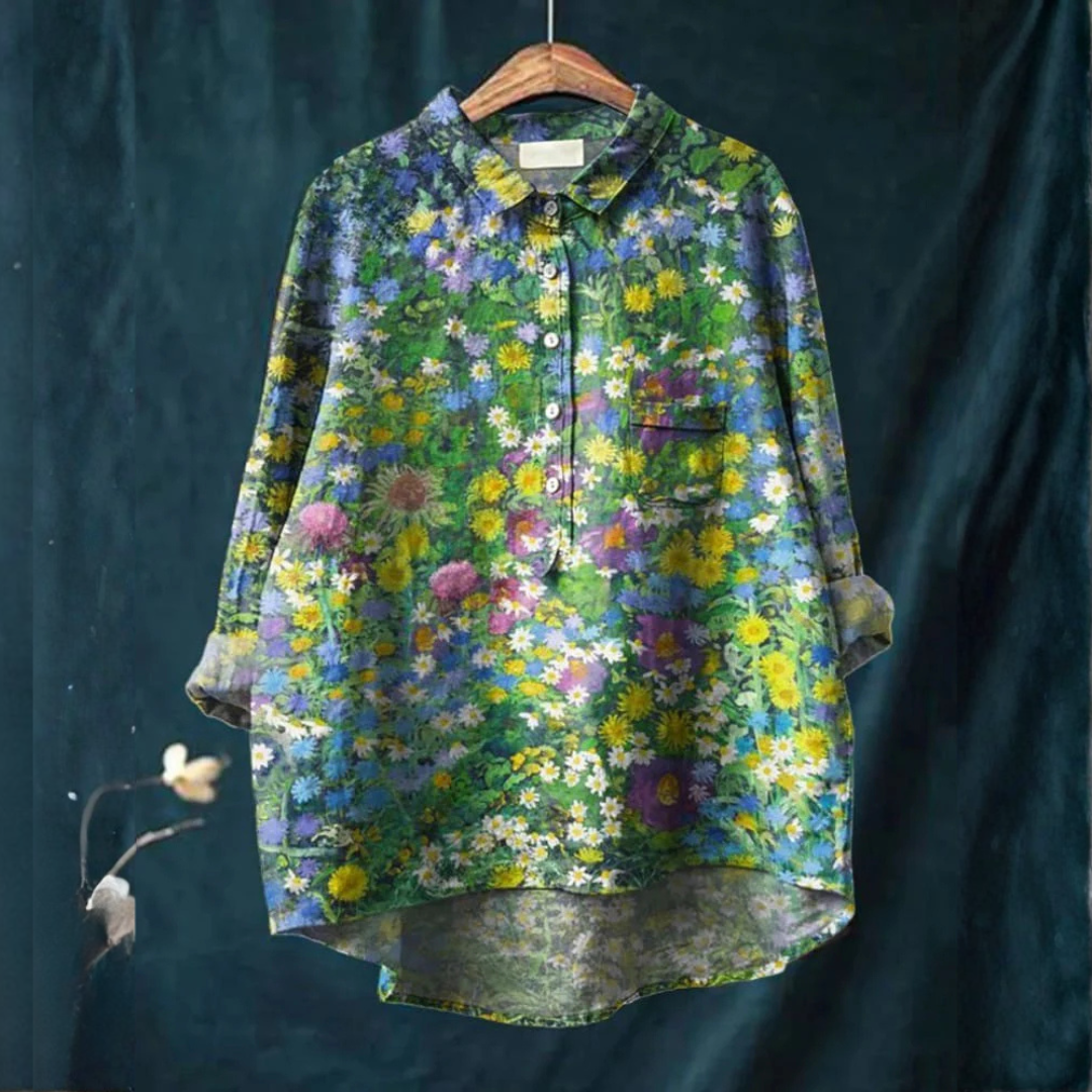 Donatella – Linnen blouse met print