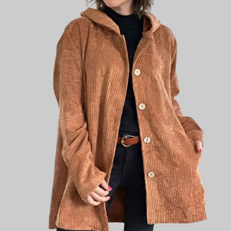 Adriana | Casual velvet hoodie jacket voor het herfstseizoen