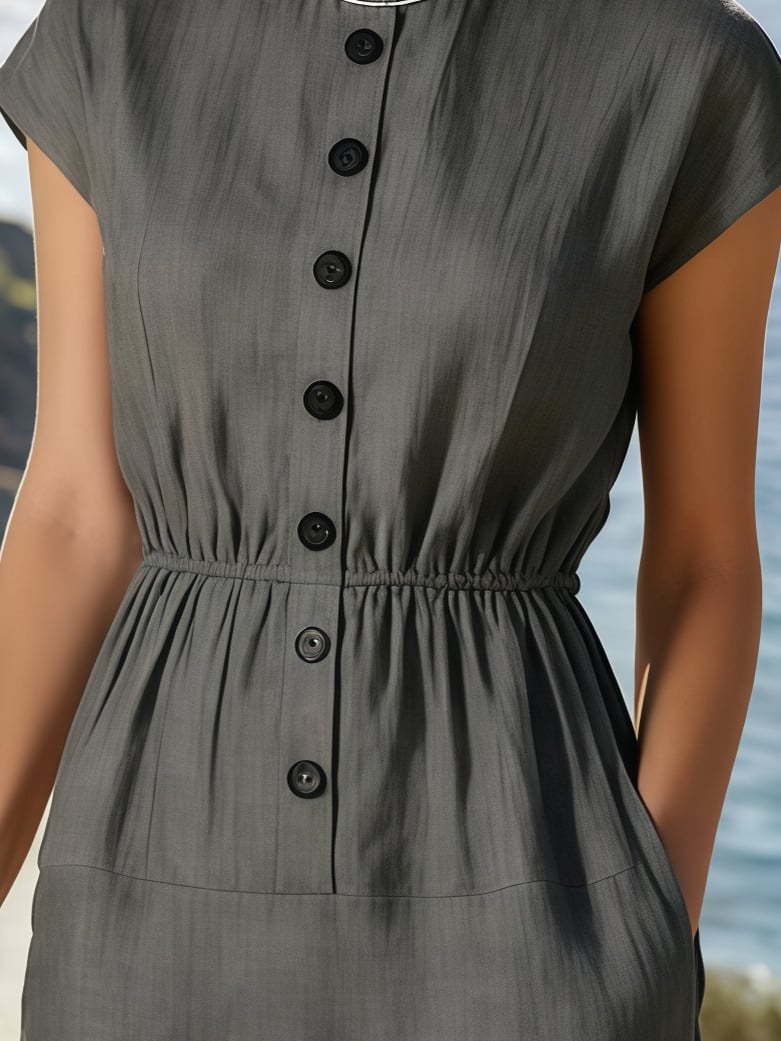 Women's Summer Sleeveless High Collar Dress