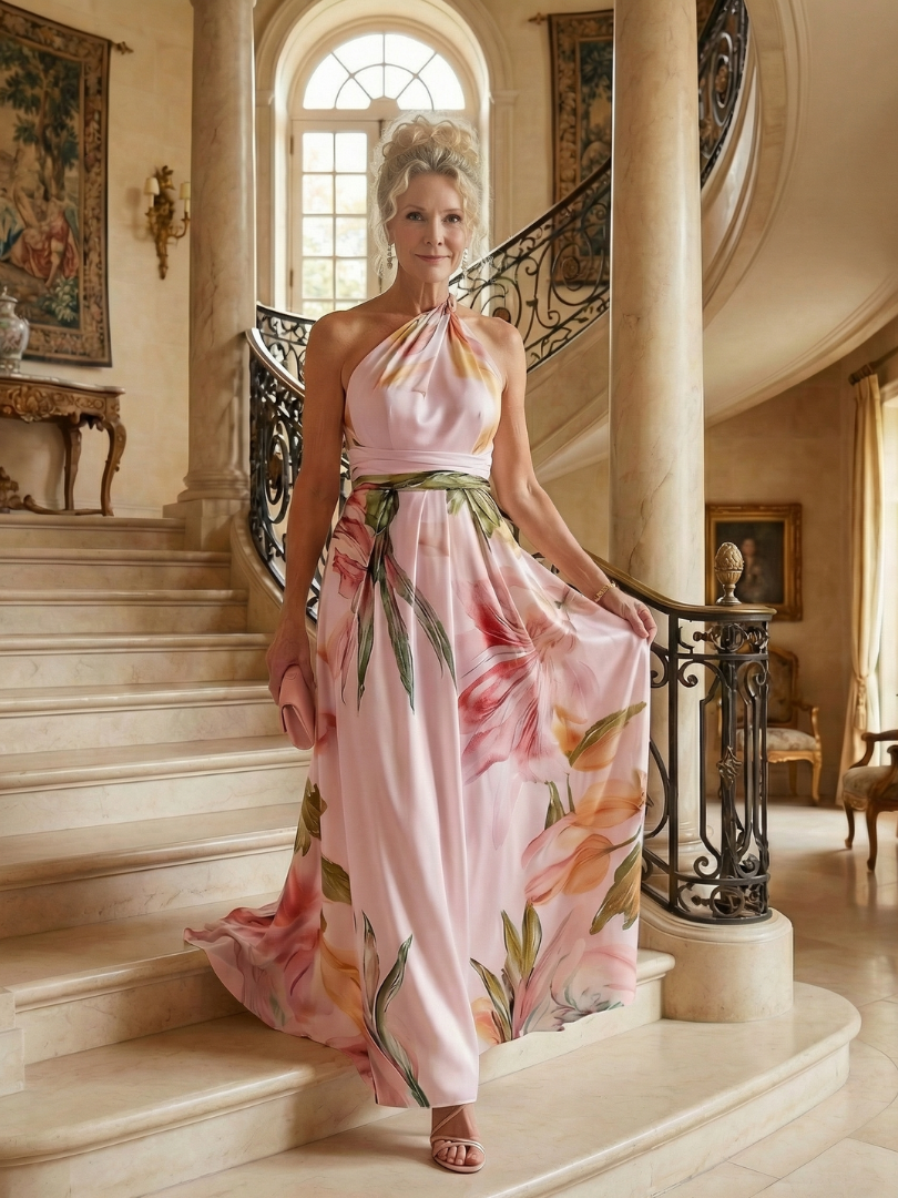 Amiel | Lichte maxi-jurk met bloemen
