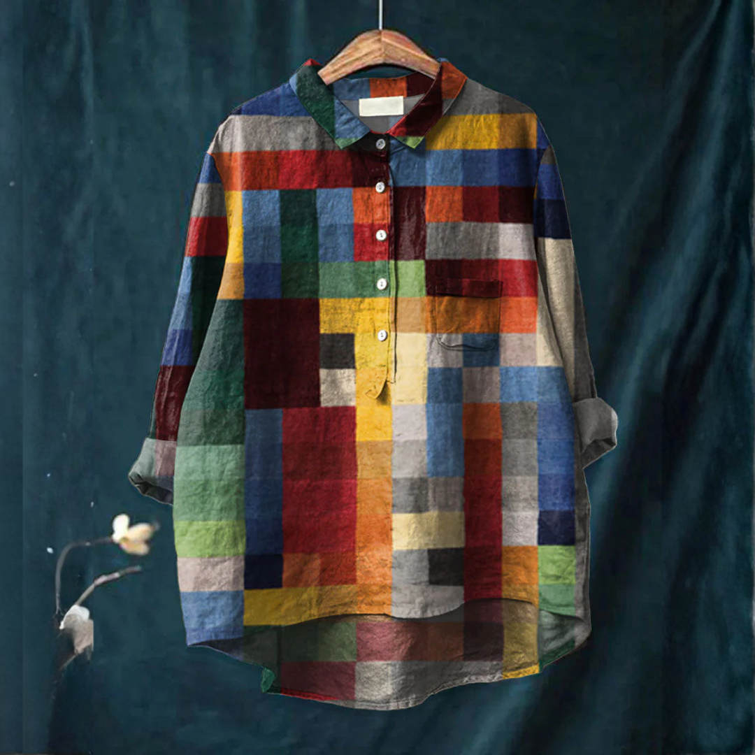 Mirella – Linnen blouse met print