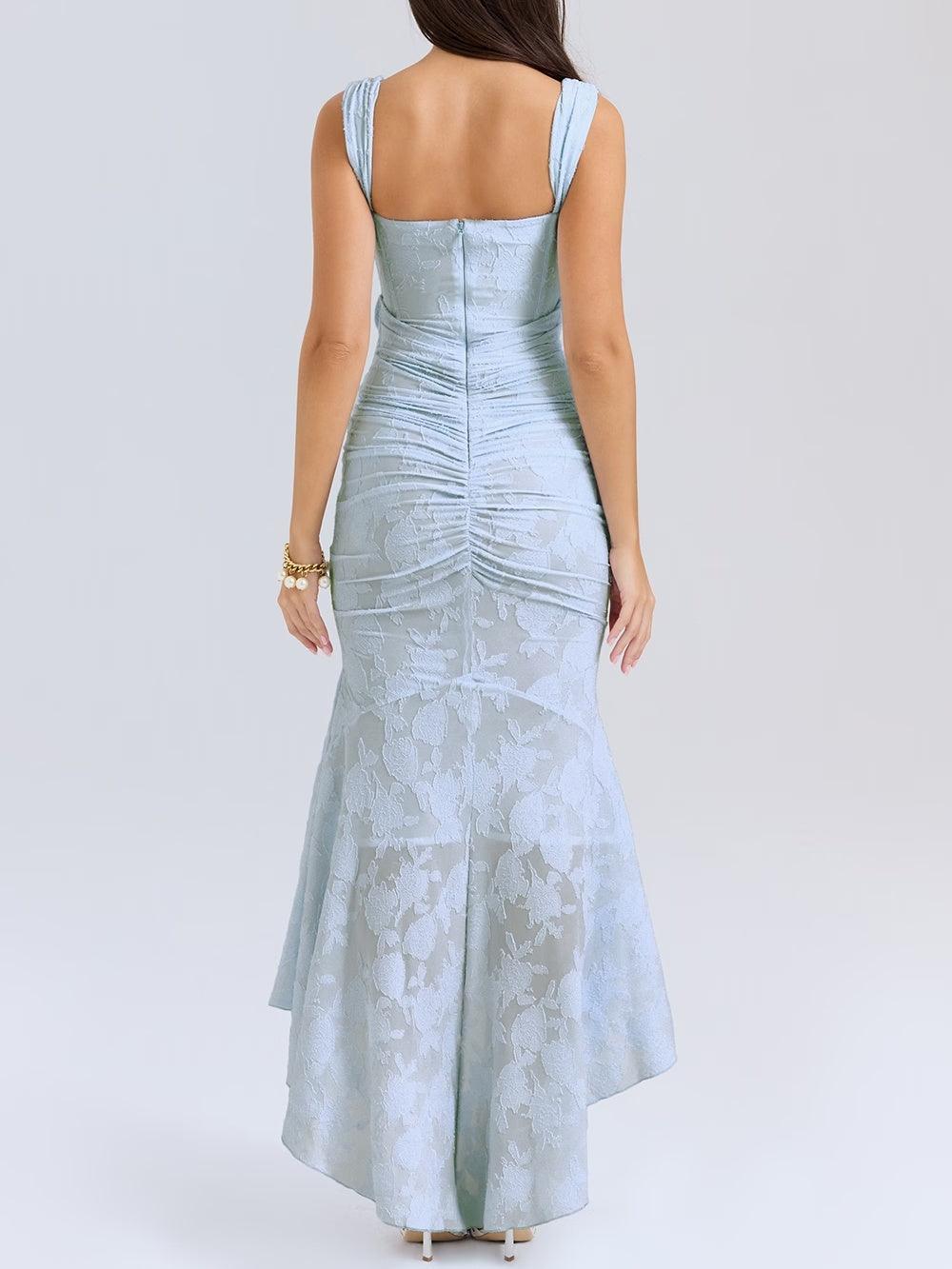 Elora™ | Maxi Jurk met Blauwe Bloemenprint