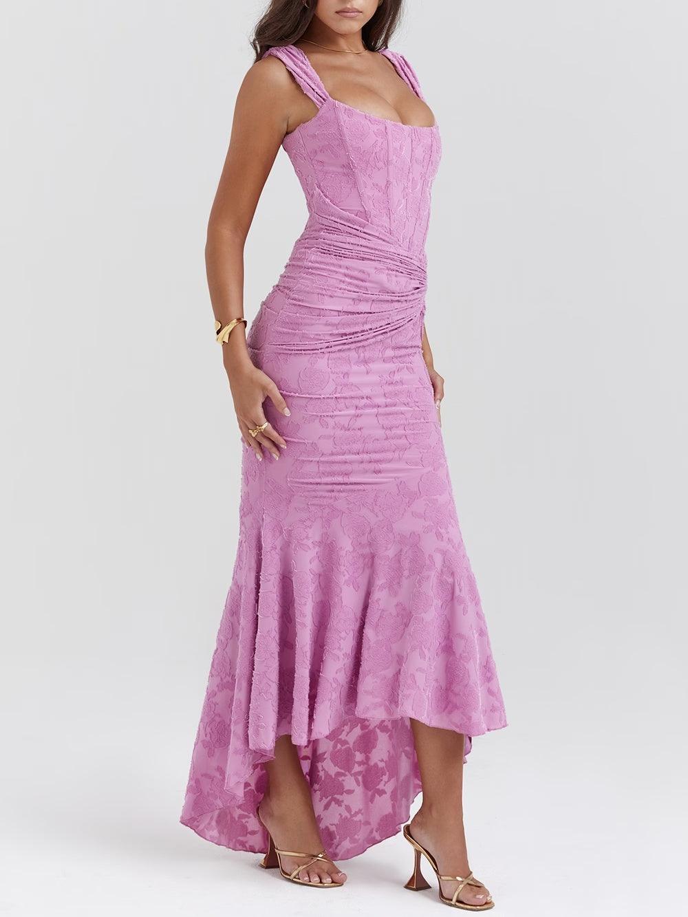 Elora™ | Maxi Jurk met Blauwe Bloemenprint