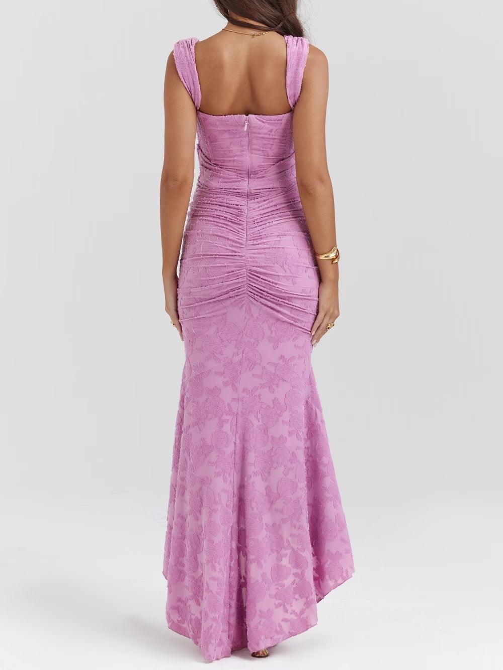 Elora™ | Maxi Jurk met Blauwe Bloemenprint