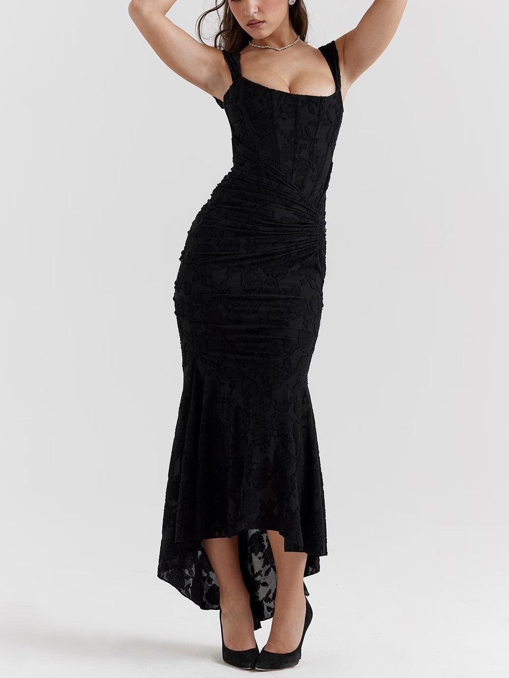 Elora™ | Maxi Jurk met Blauwe Bloemenprint