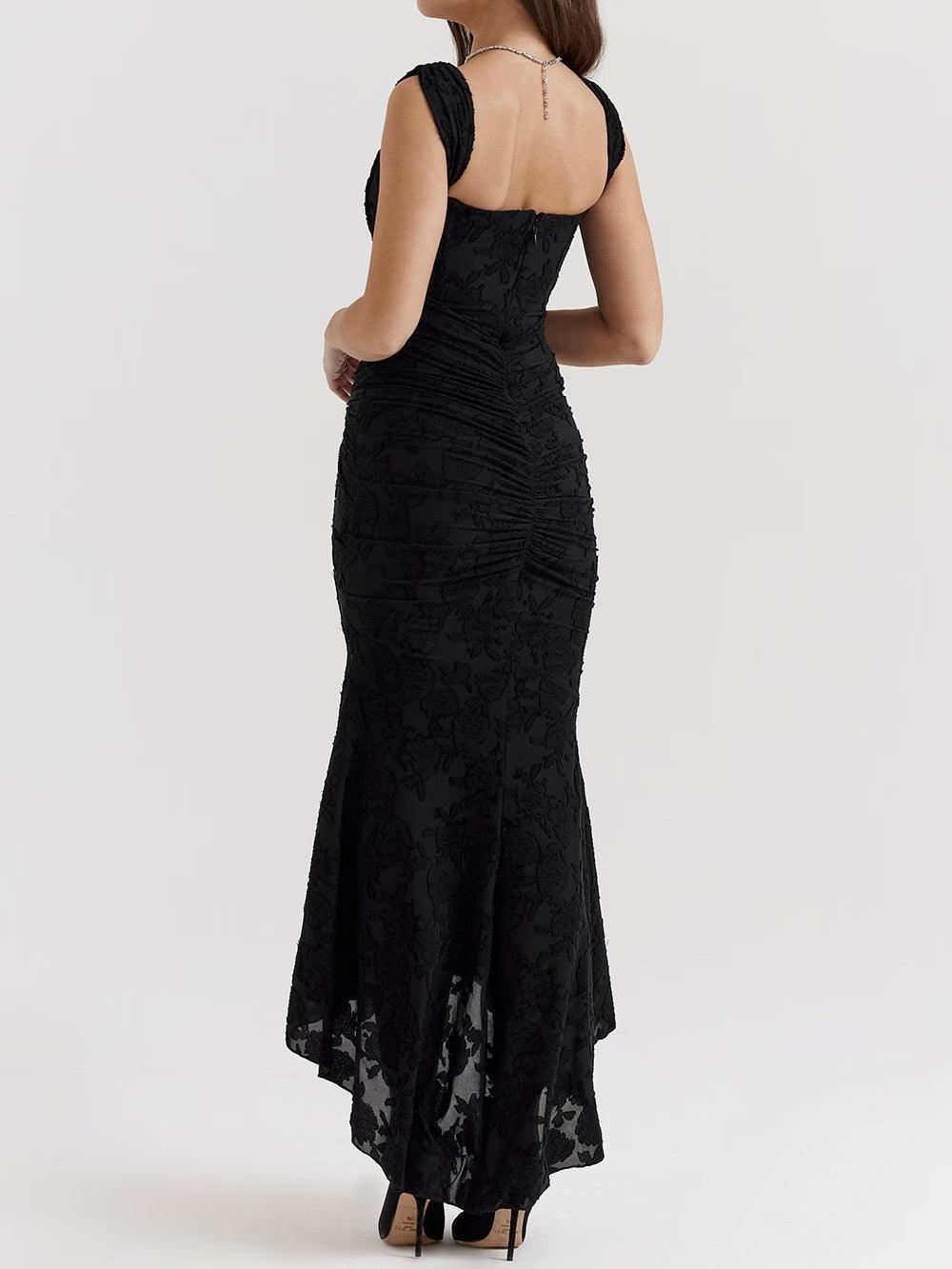 Elora™ | Maxi Jurk met Blauwe Bloemenprint