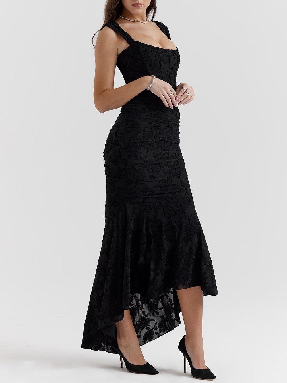 Elora™ | Maxi Jurk met Blauwe Bloemenprint