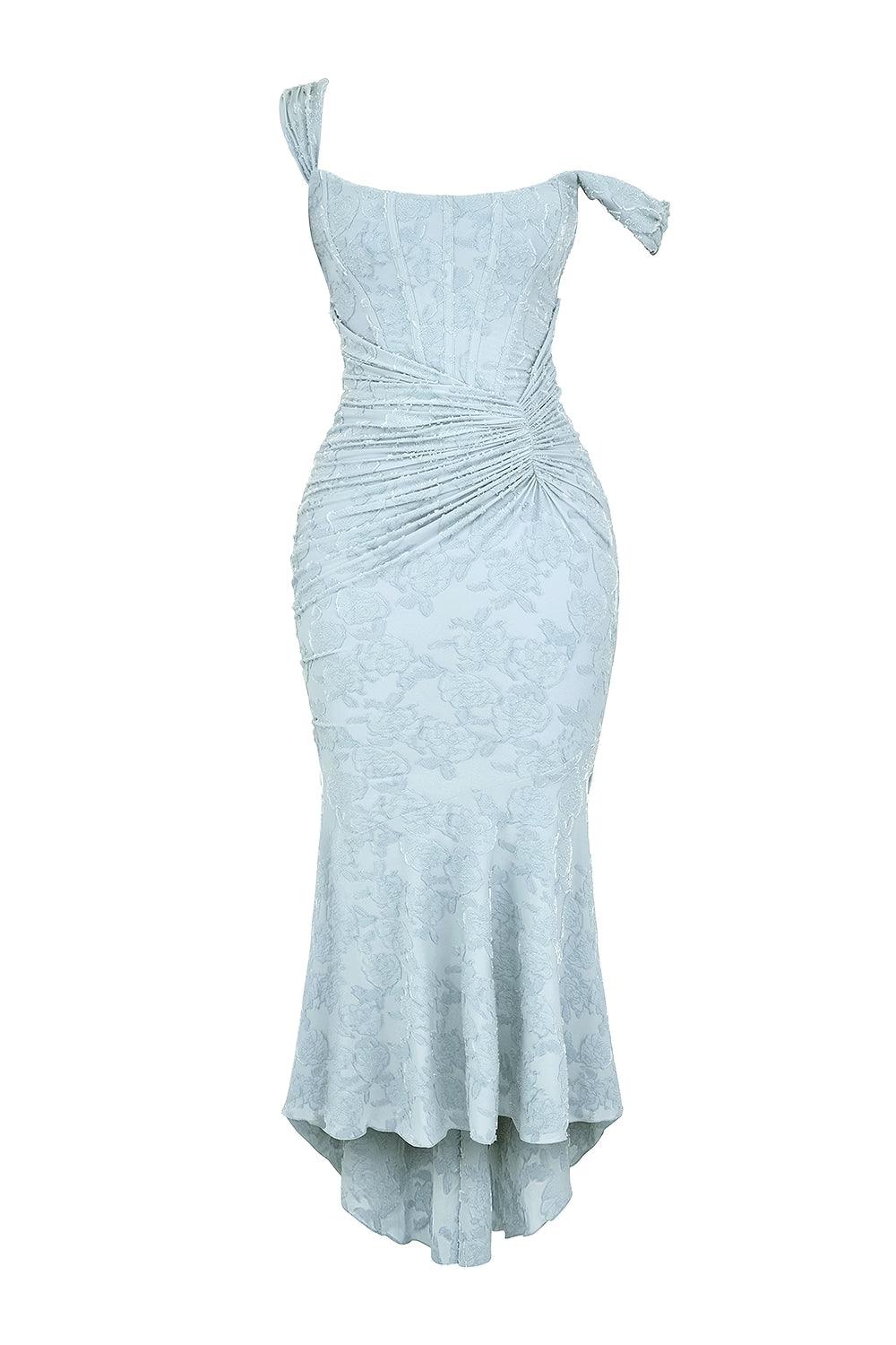 Elora™ | Maxi Jurk met Blauwe Bloemenprint
