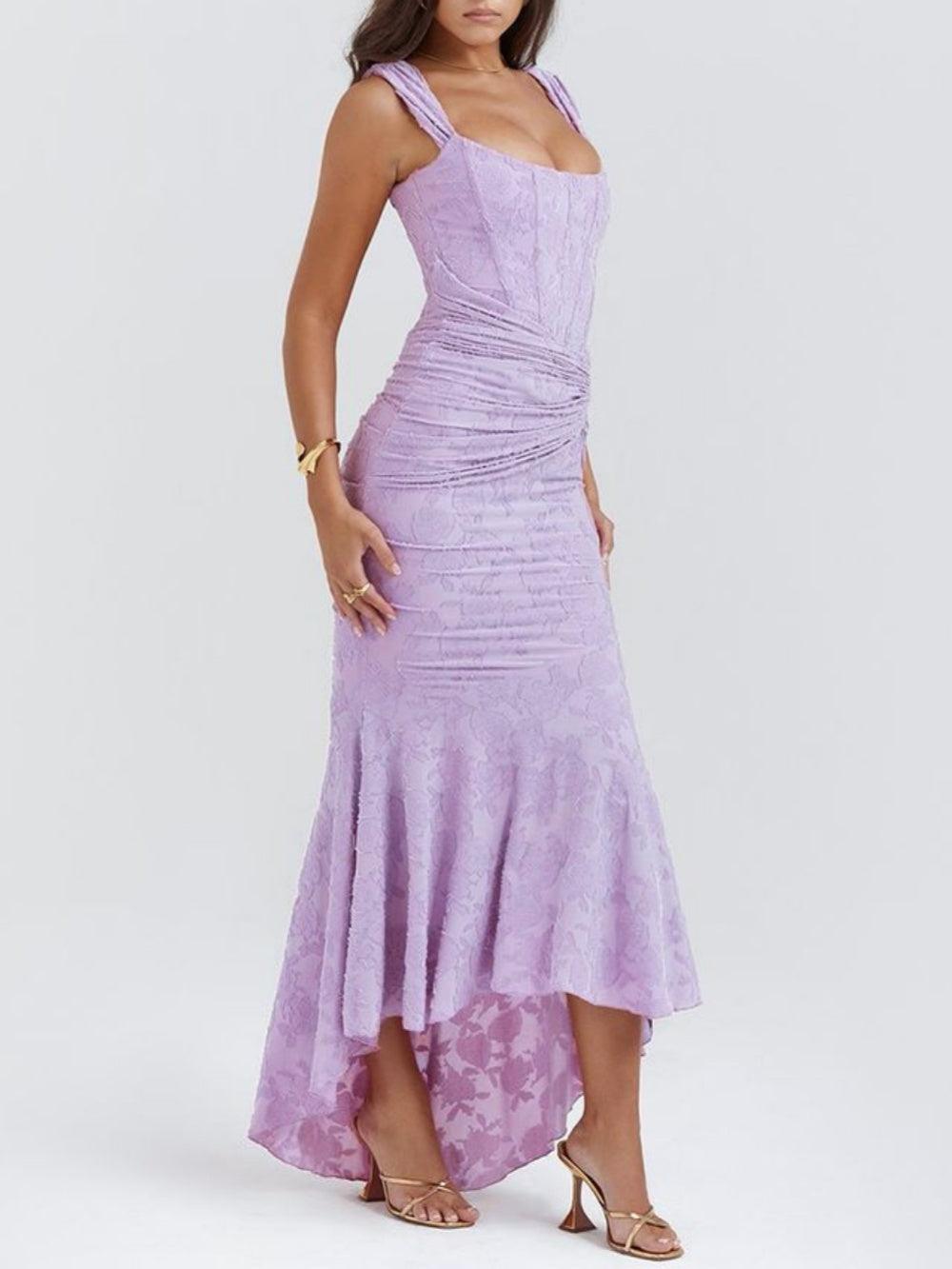 Elora™ | Maxi Jurk met Blauwe Bloemenprint
