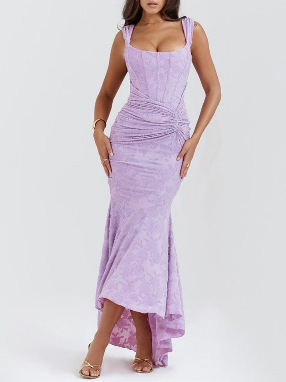 Elora™ | Maxi Jurk met Blauwe Bloemenprint