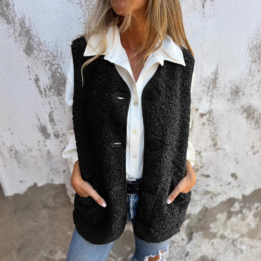 Alicia | Korte warme herfstvest met knopen