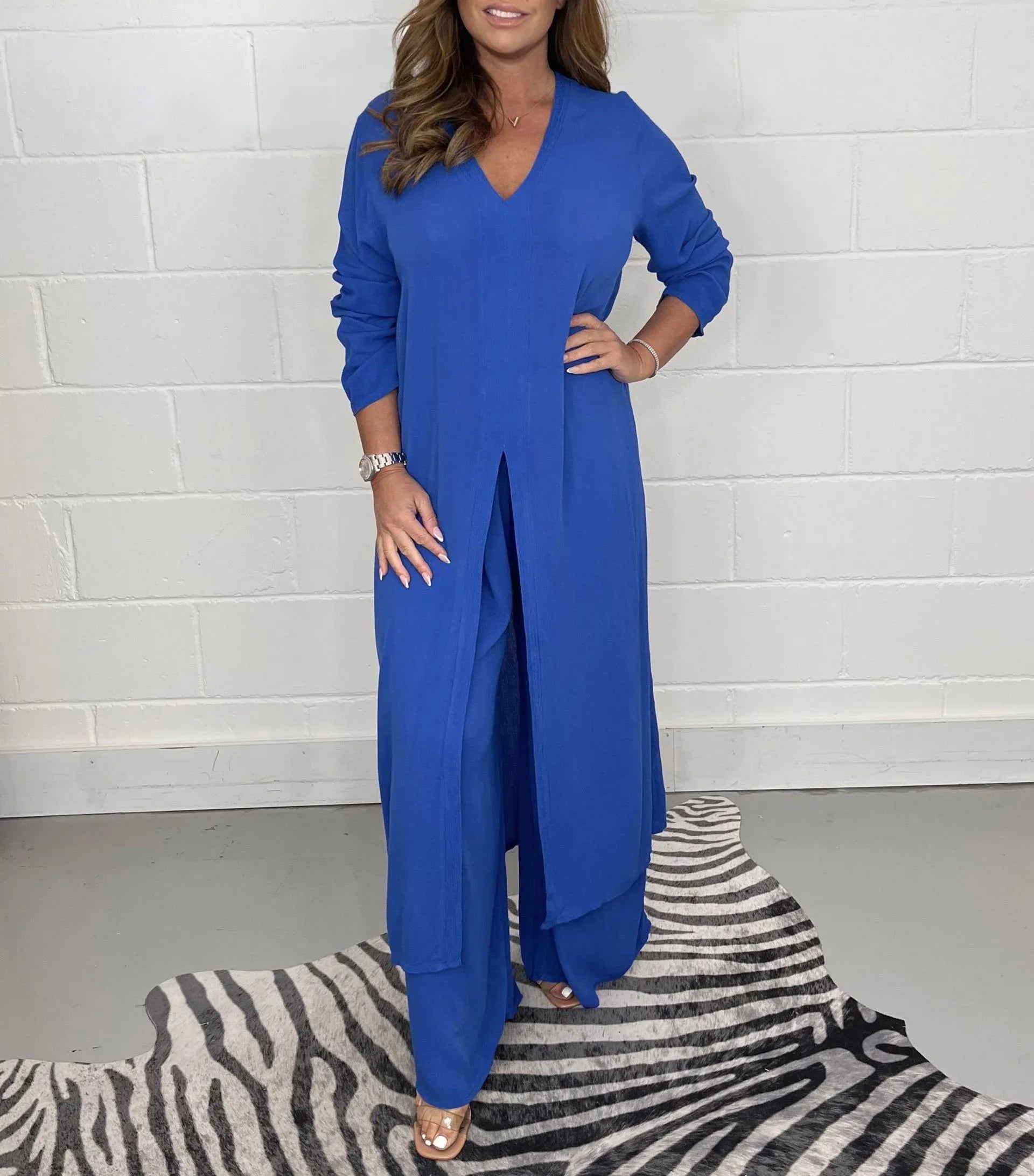 OLIVIA | Luchtig Lente Setje met Wijde Broek en Blouse