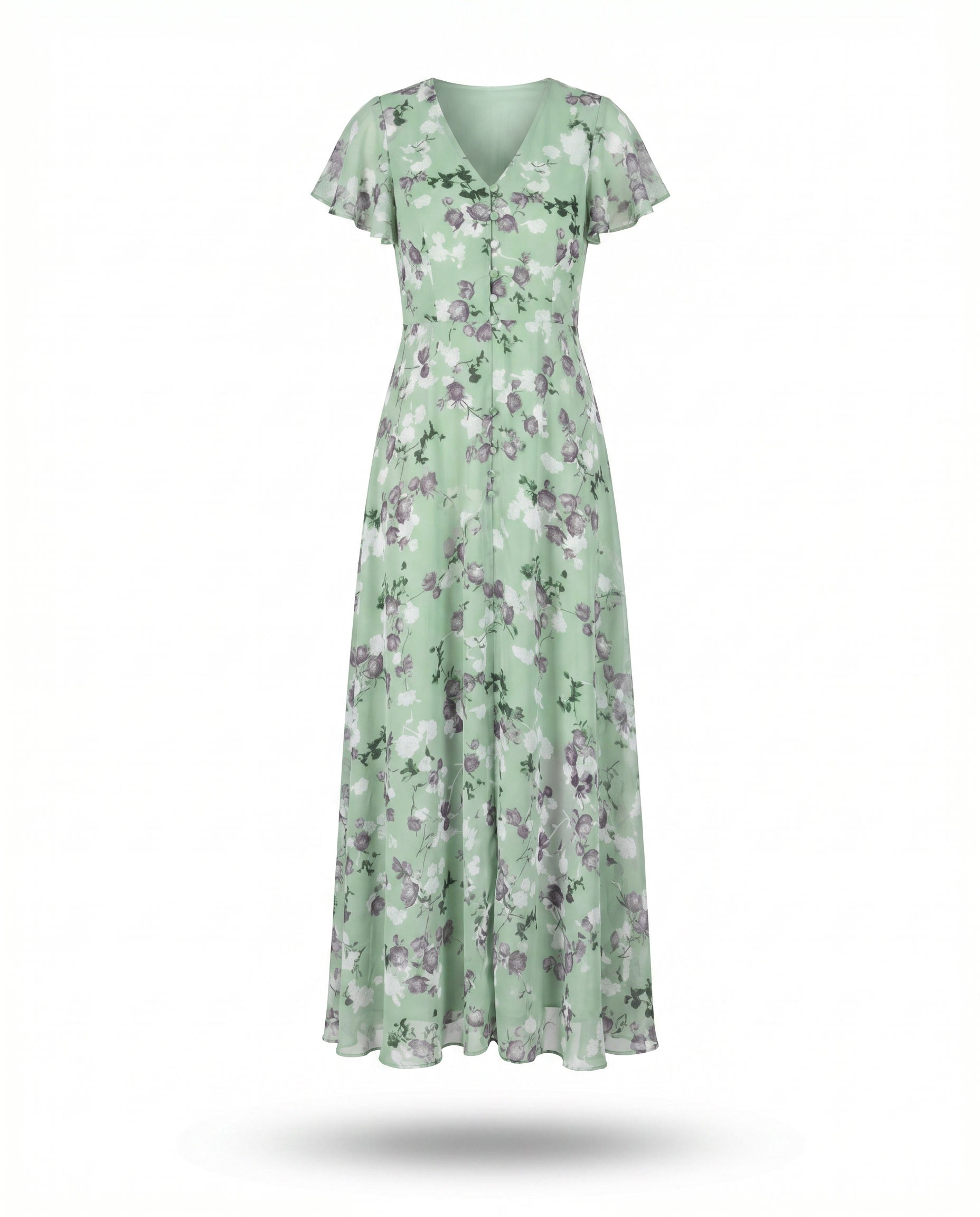 Floating Wrap | Maxi-overslagjurk met bloemenprint