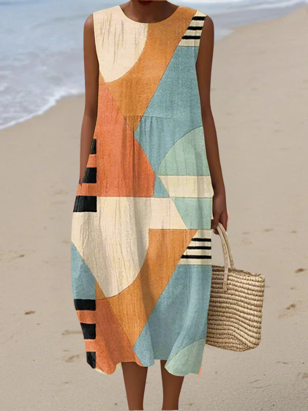 Iris™ || Geometrische Midi-Jurk
