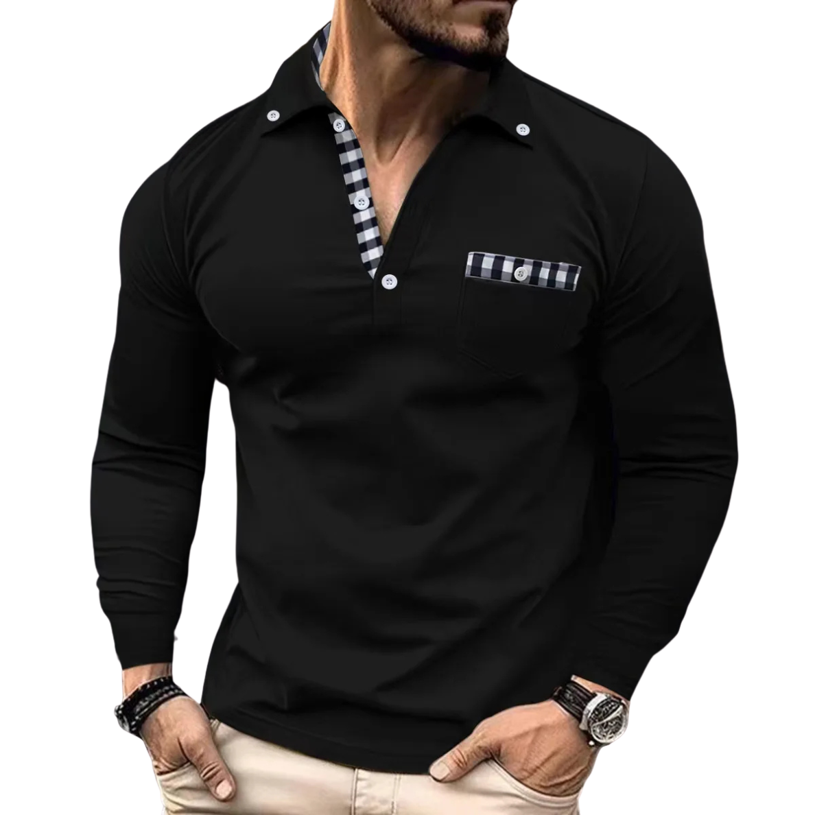 ARMAND | ELEGANTE POLO MET RUITDETAILS VOOR HEREN