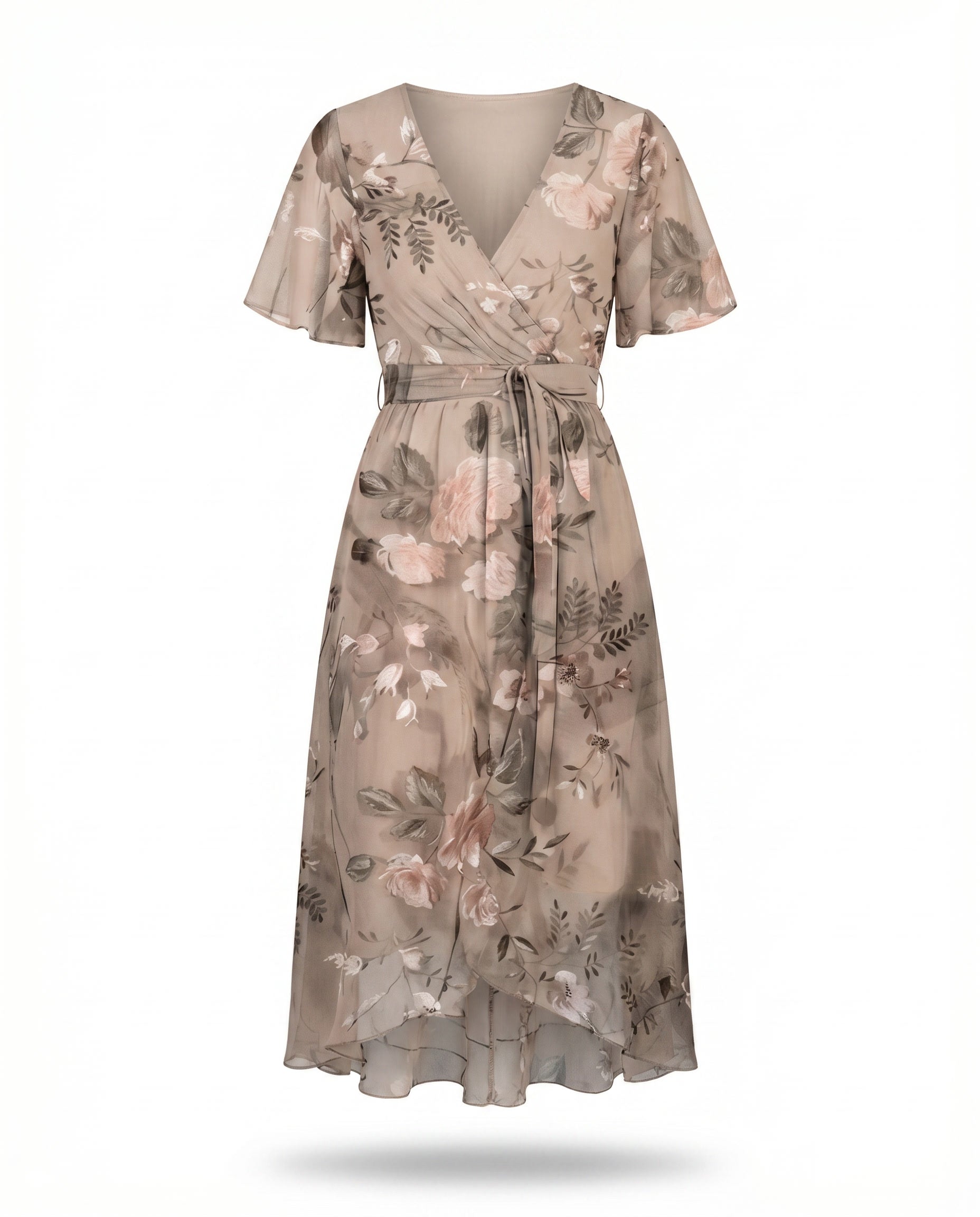 Naomie | Zomerjurk met V-hals en asymmetrische zoom
