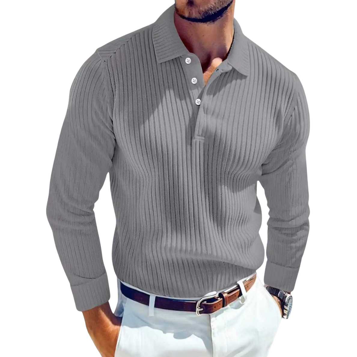 ADRIEN | RETRO POLO VAN LUXE BREIWERK MET RIBSTRUCTUUR