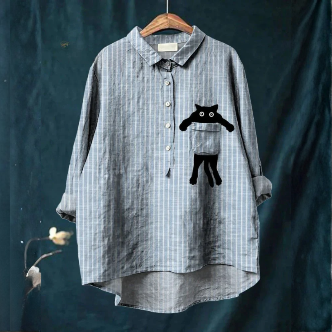 Ilaria – Linnen blouse met print