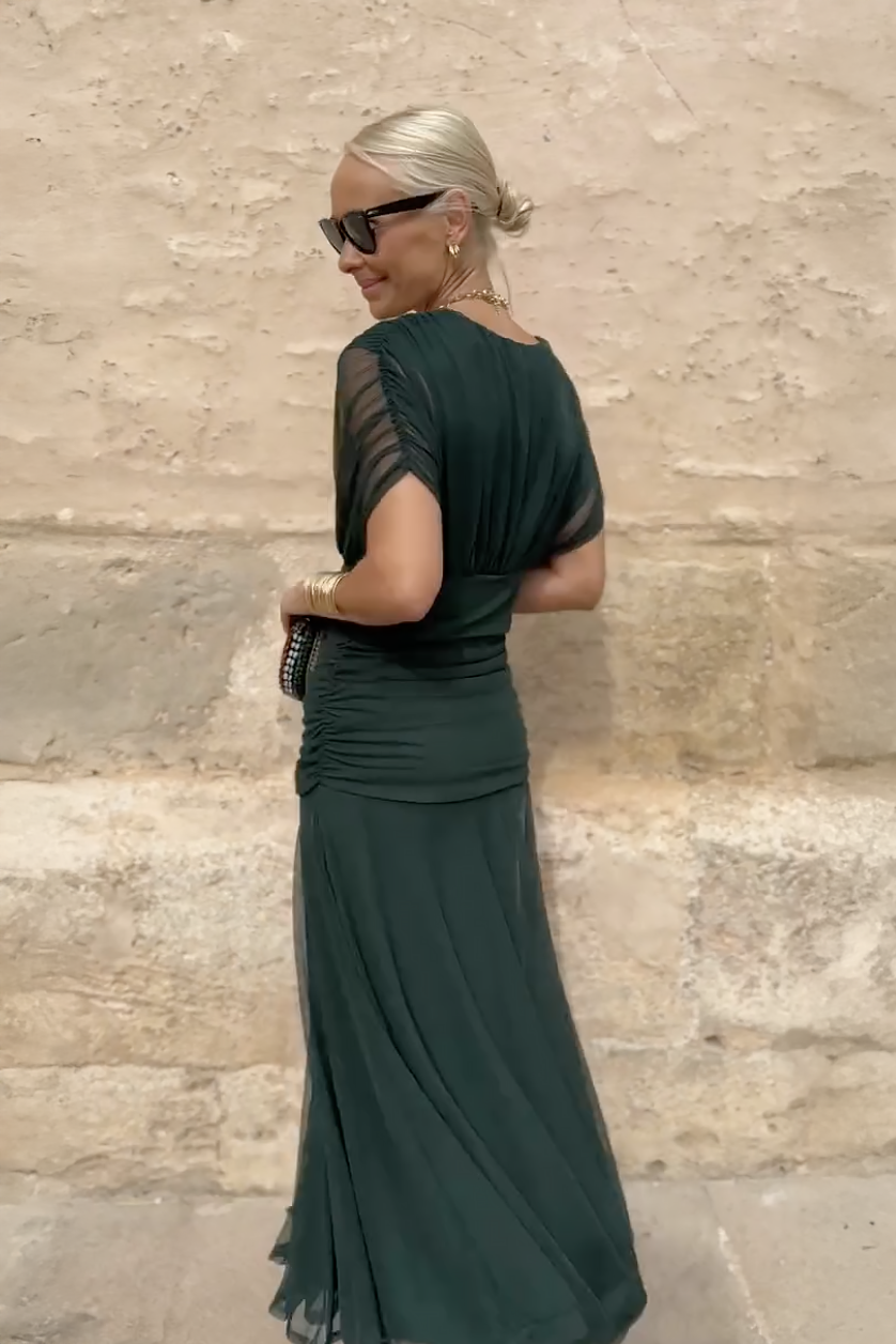 Louise | Elegante Maxi Feestjurk met V-hals