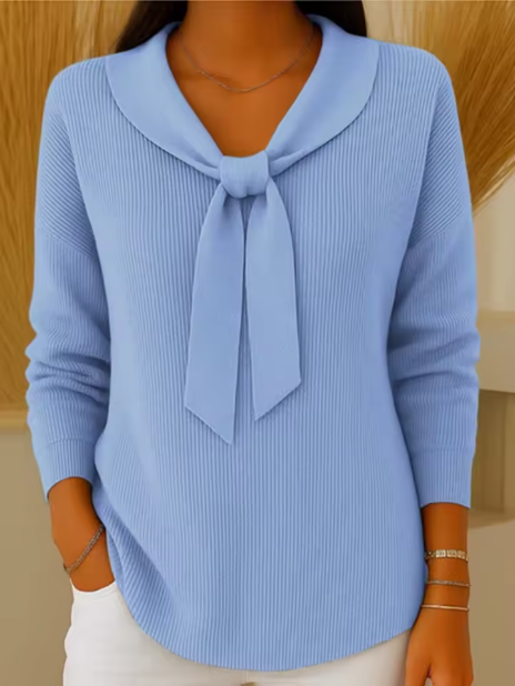 Bianca | Zachte Trui met Elegante Strik