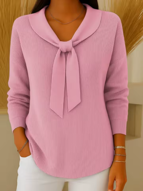 Bianca | Zachte Trui met Elegante Strik