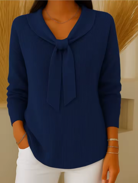 Bianca | Zachte Trui met Elegante Strik