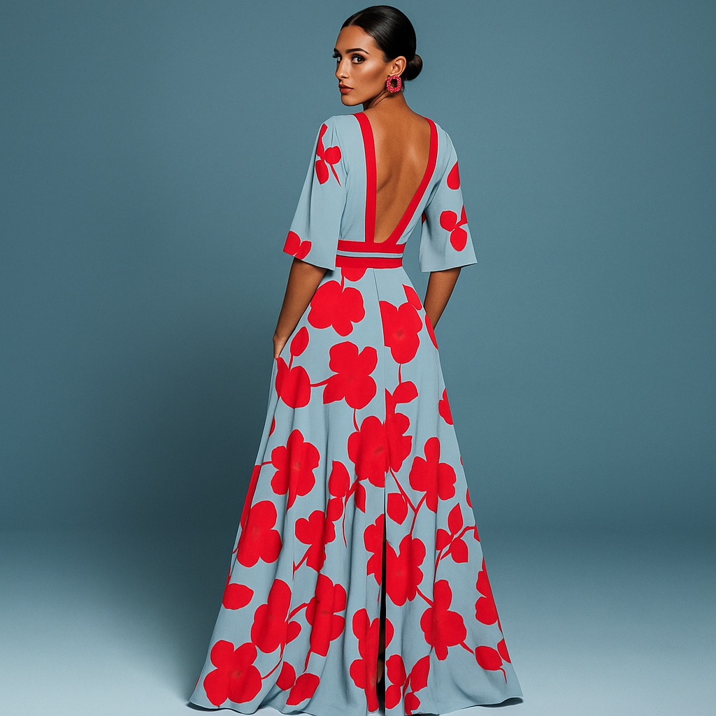 Mila™ | Soepele V-hals Maxi-jurk